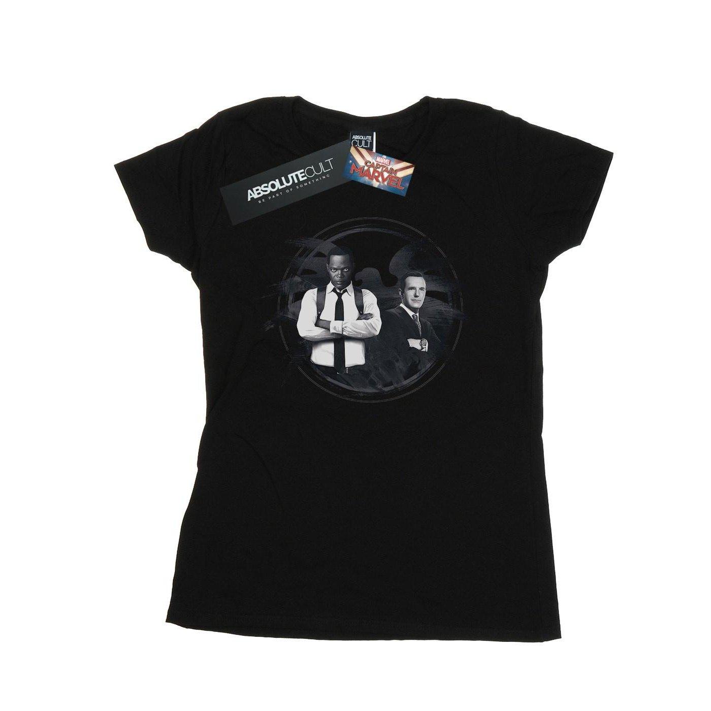 Image of Captain Nick Fury And Agent Coulson Tshirt Damen Schwarz S