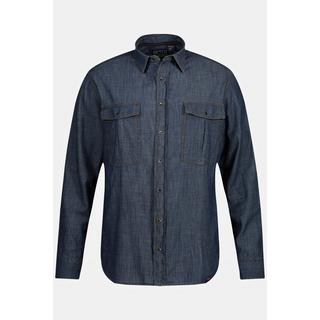 Sthuge  Chemise en jean STHUGE, manches longues et col Kent, coupe Modern Fit jean bleu foncé 