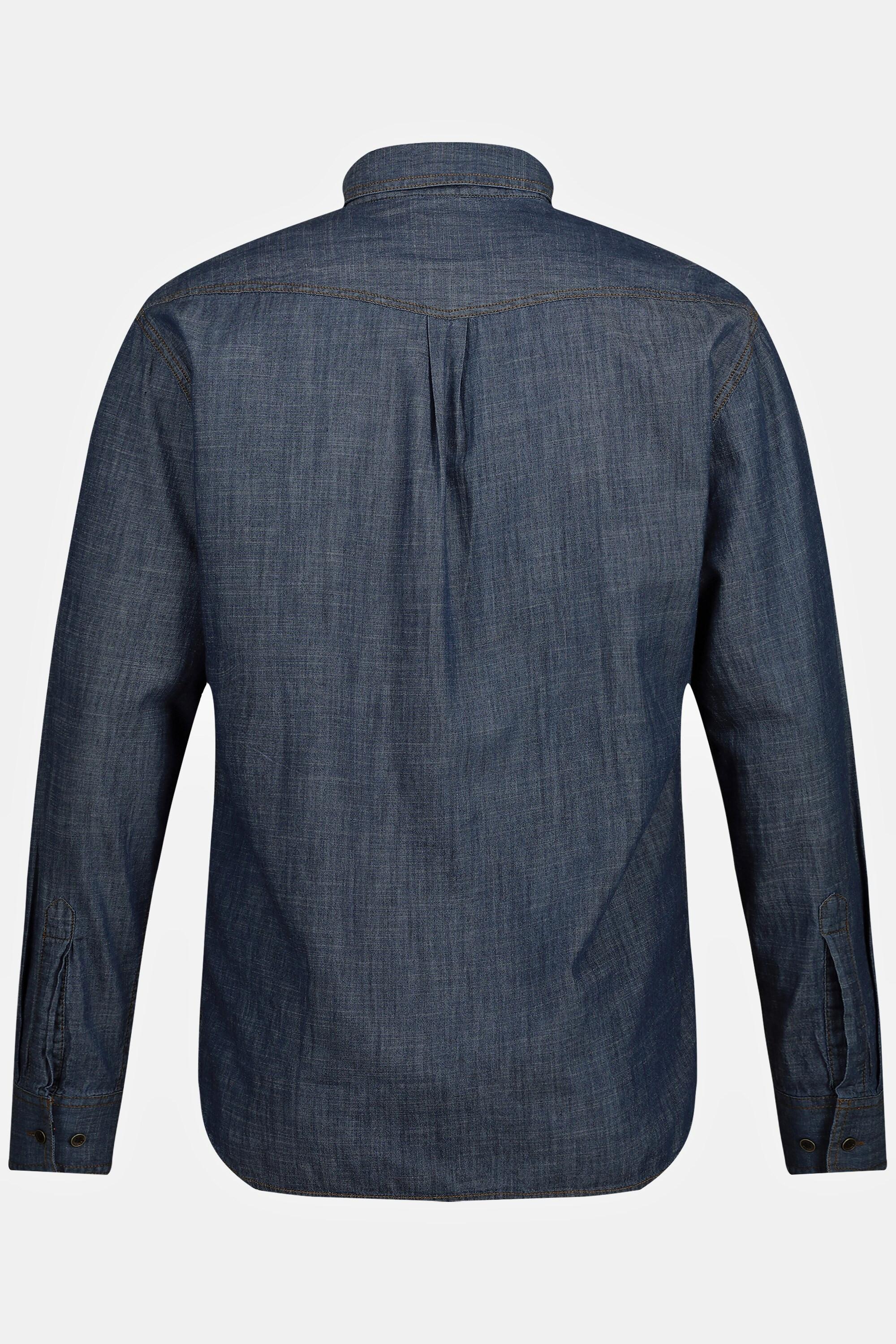 Sthuge  Chemise en jean STHUGE, manches longues et col Kent, coupe Modern Fit jean bleu foncé 