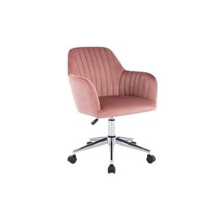 Vente-unique Chaise de bureau - Velours - Rose - Hauteur réglable - ELEANA  