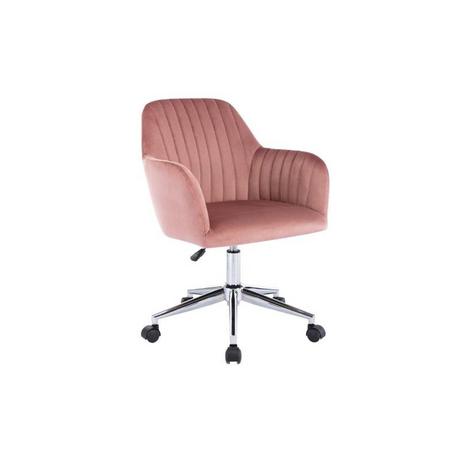 Vente-unique Chaise de bureau - Velours - Rose - Hauteur réglable - ELEANA  