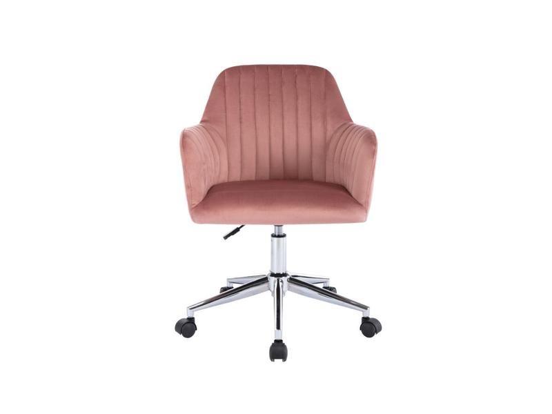 Vente-unique Chaise de bureau - Velours - Rose - Hauteur réglable - ELEANA  