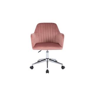 Vente-unique Chaise de bureau - Velours - Rose - Hauteur réglable - ELEANA  