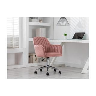 Vente-unique Chaise de bureau - Velours - Rose - Hauteur réglable - ELEANA  