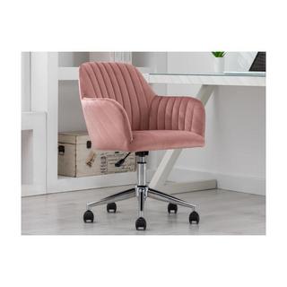 Vente-unique Chaise de bureau - Velours - Rose - Hauteur réglable - ELEANA  