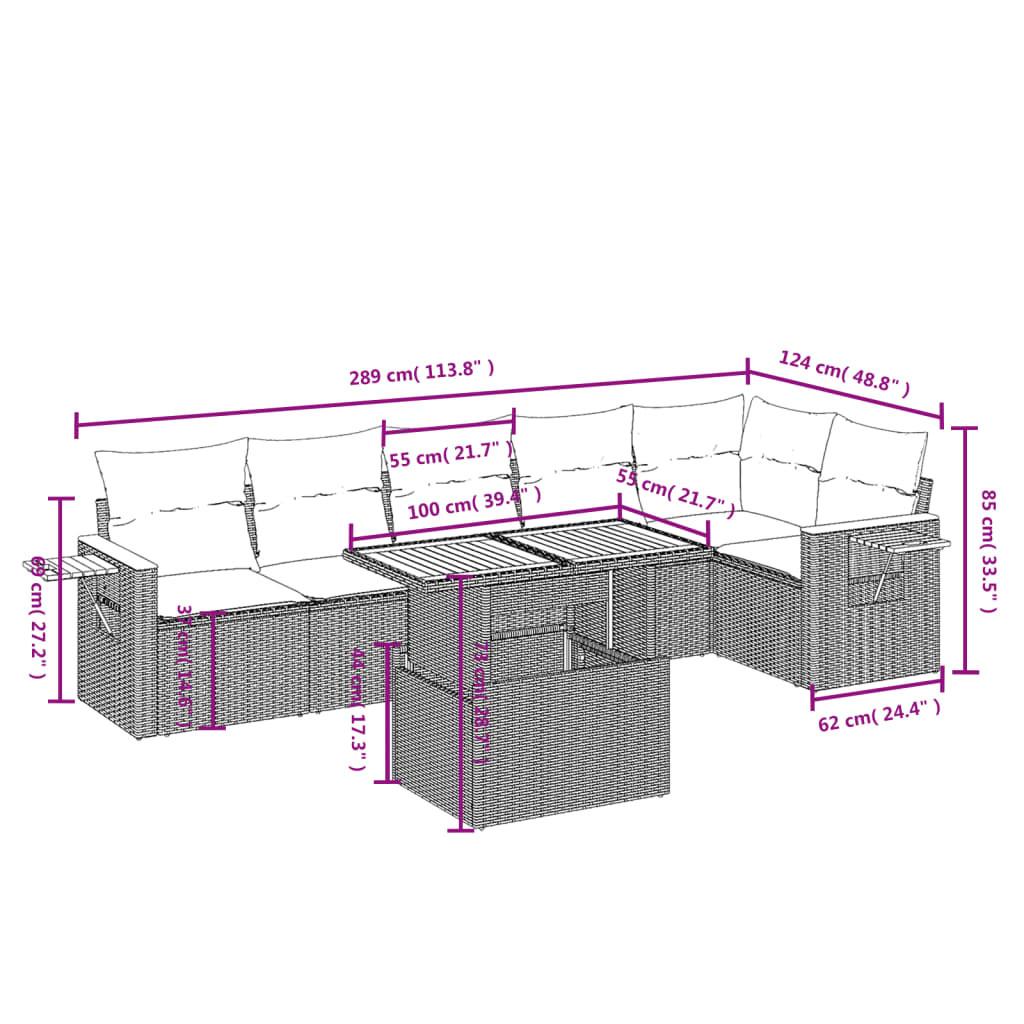 VidaXL set divano da giardino Polirattan  