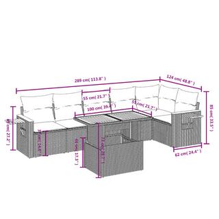 VidaXL Ensemble de canapés de jardin rotin synthétique  