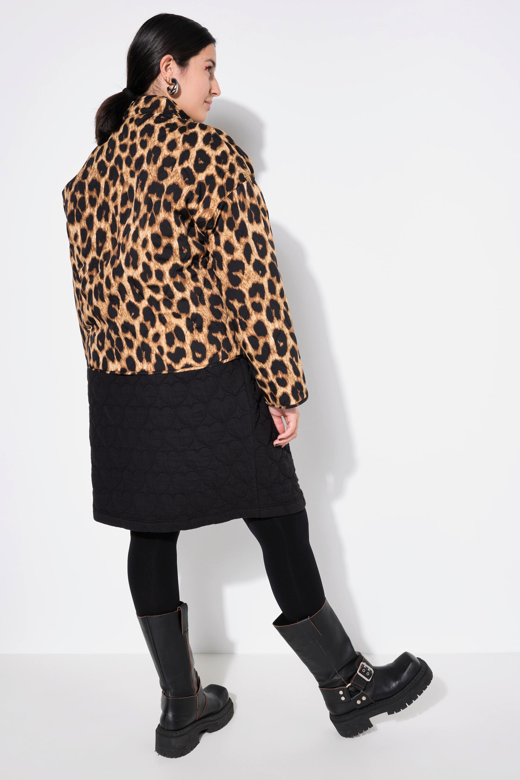 Studio Untold Veste matelassée oversize imprimé léopard  