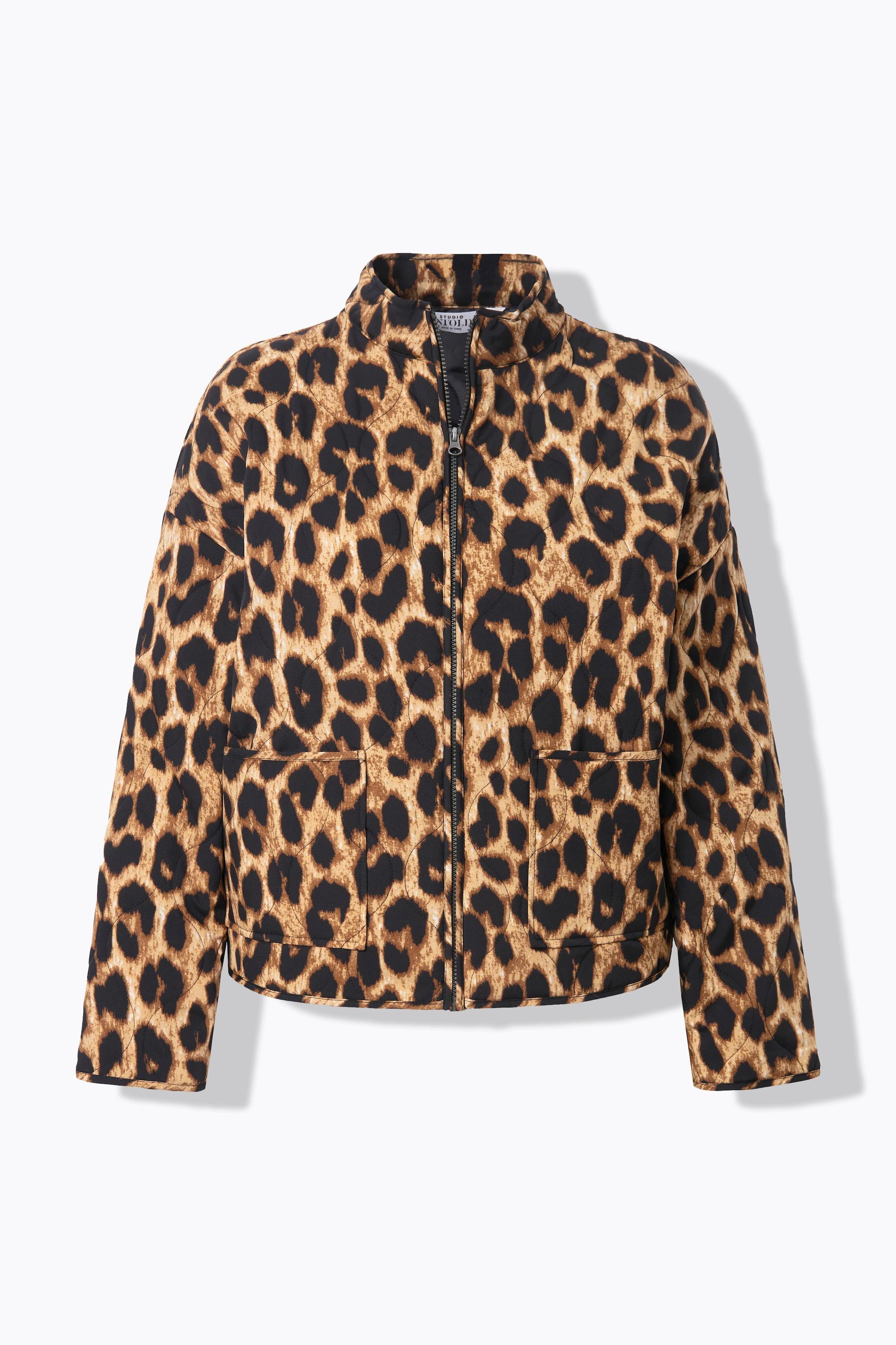 Studio Untold Veste matelassée oversize imprimé léopard  