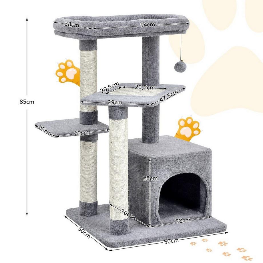 Northix  Arbre à chat avec poteaux en sisal 