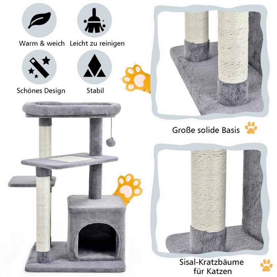 Northix  Arbre à chat avec poteaux en sisal 