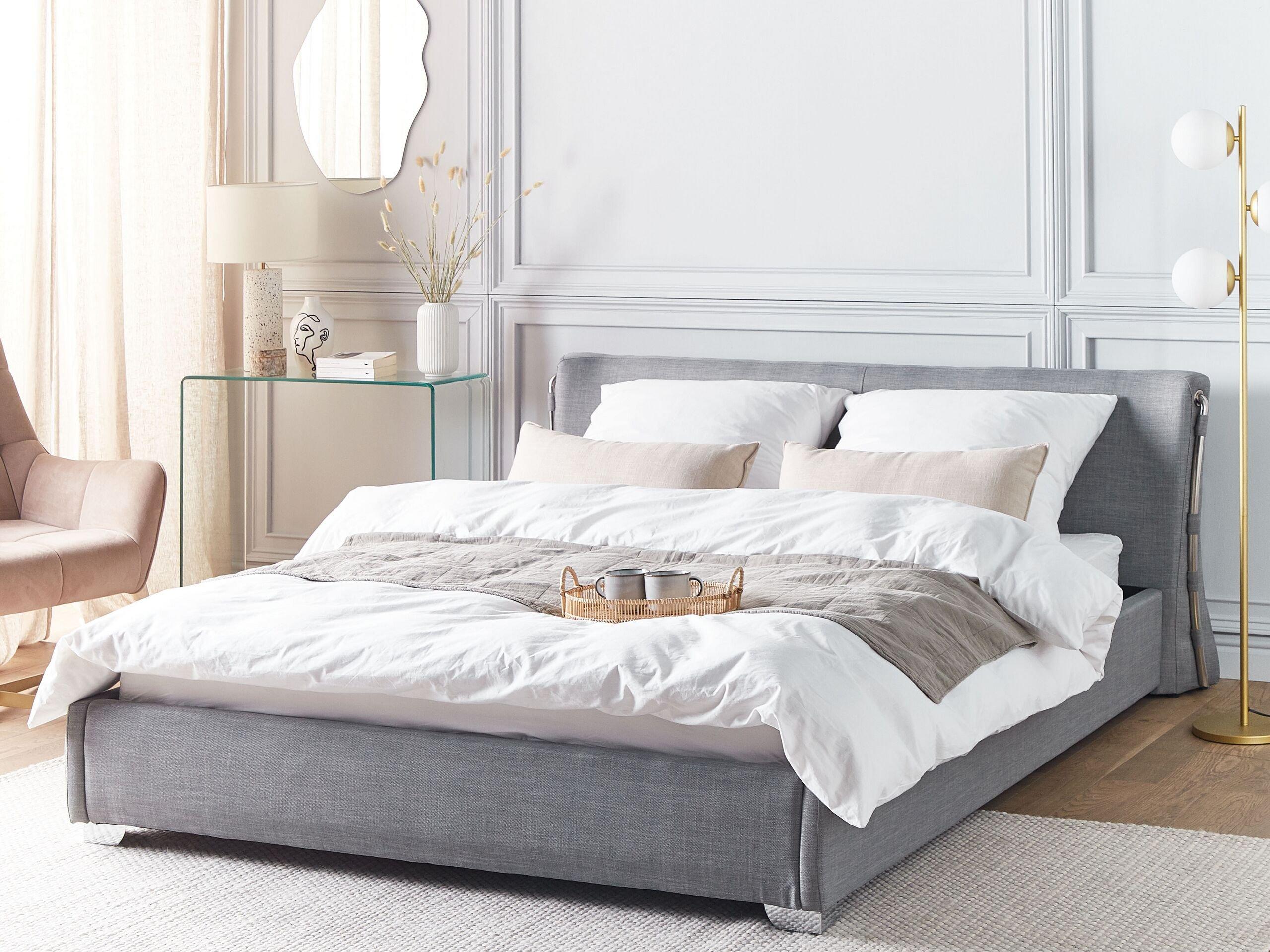 Beliani Bett mit Lattenrost aus Polyester Retro PARIS  