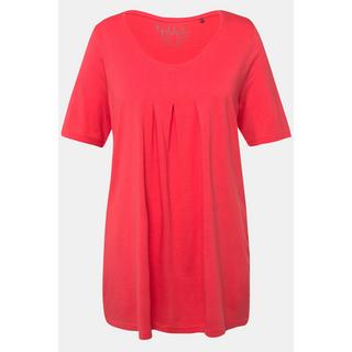 Ulla Popken  T-Shirt, Zierfalten, A-Linie, Rundhals, Halbarm, Modal 