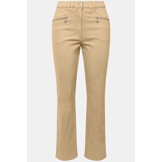 Ulla Popken  Pantalon stretch Mony, jambe légèrement de forme carotte, poches zippées 