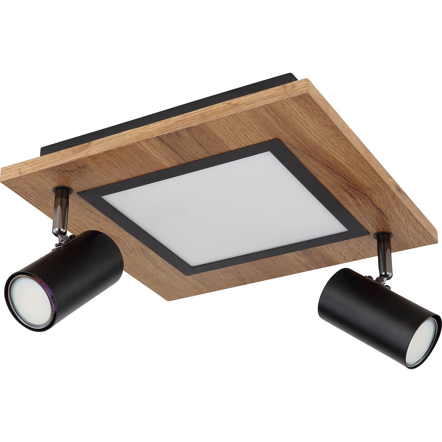 mutoni Plafonnier métal noir mat LED 30x30x18  