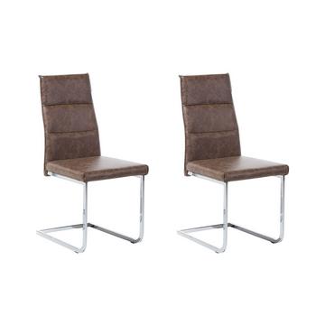 Lot de 2 chaises en Cuir PU Rétro ROCKFORD