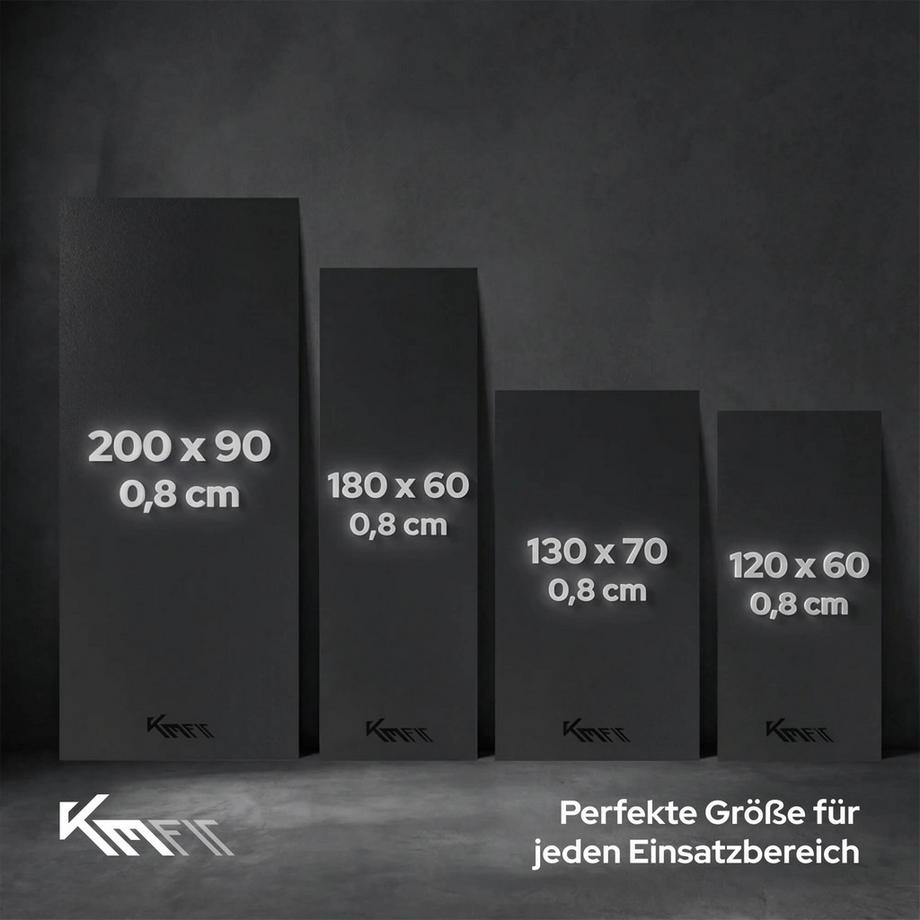 KM-Fit  Unterlegmatte Bodenschutzmatte für Fitnessgeräte Bodenmatte 