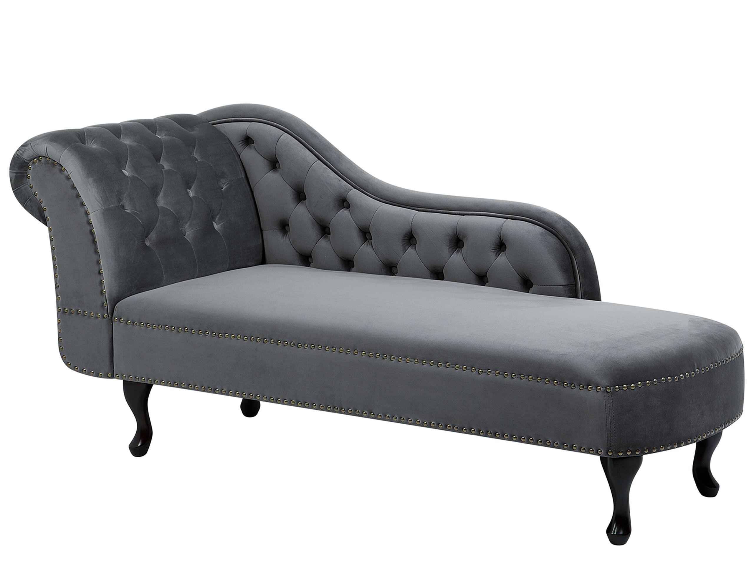 Beliani Chaise longue versione sinistra en Velluto Glamour NIMES  