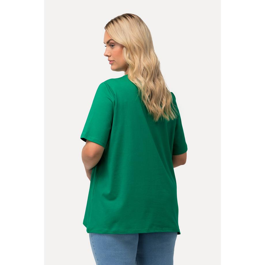 Ulla Popken A-Linie V-Ausschnitt Halbarm T-Shirt  