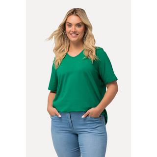 Ulla Popken  T-Shirt, A-Linie, V-Ausschnitt, Halbarm 