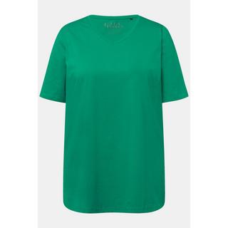 Ulla Popken  T-Shirt, A-Linie, V-Ausschnitt, Halbarm 