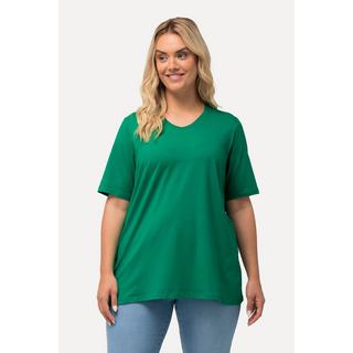 Ulla Popken  T-Shirt, A-Linie, V-Ausschnitt, Halbarm 