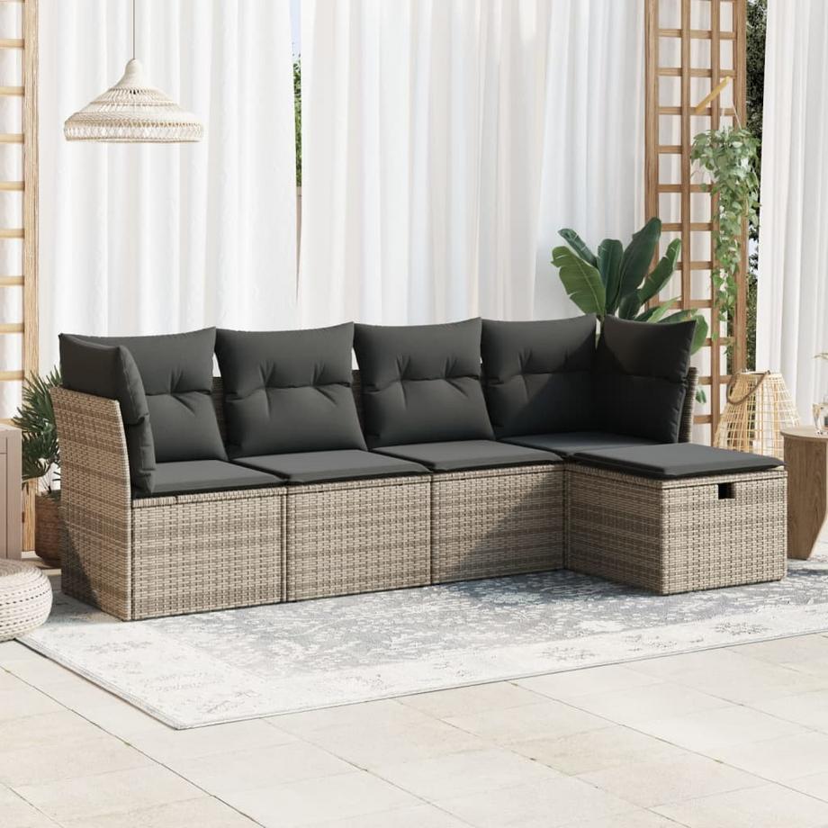 VidaXL set di divani da giardino Polirattan  