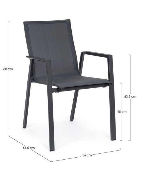 mutoni Fauteuil de jardin Krion anthracite  