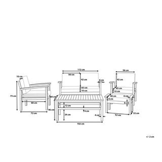 Beliani Lounge Set mit Tisch aus FSC® zertifiziertes Akazienholz Rustikal MANILA  