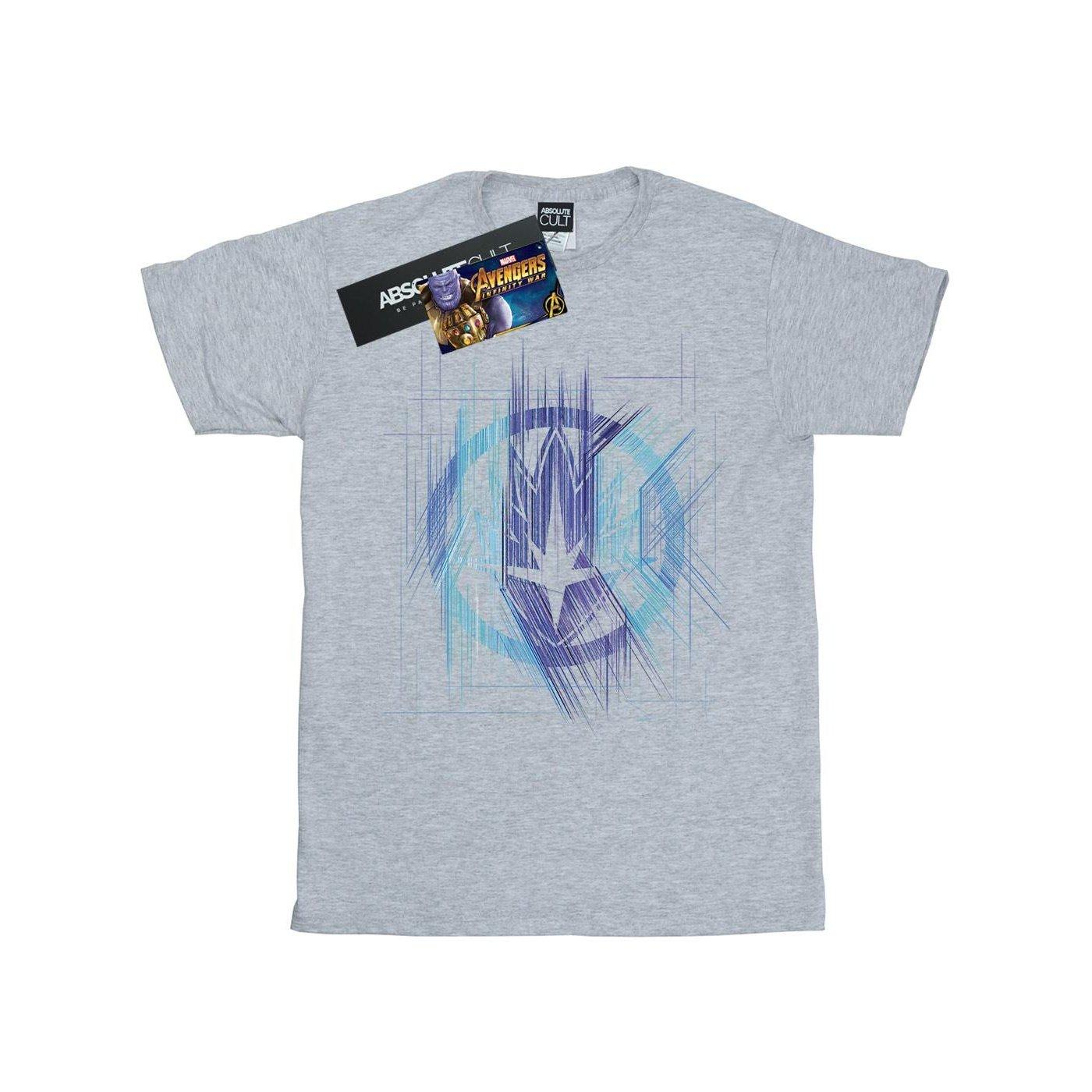 Image of Avengers Infinity War Guardian Lines Tshirt Damen Grau L