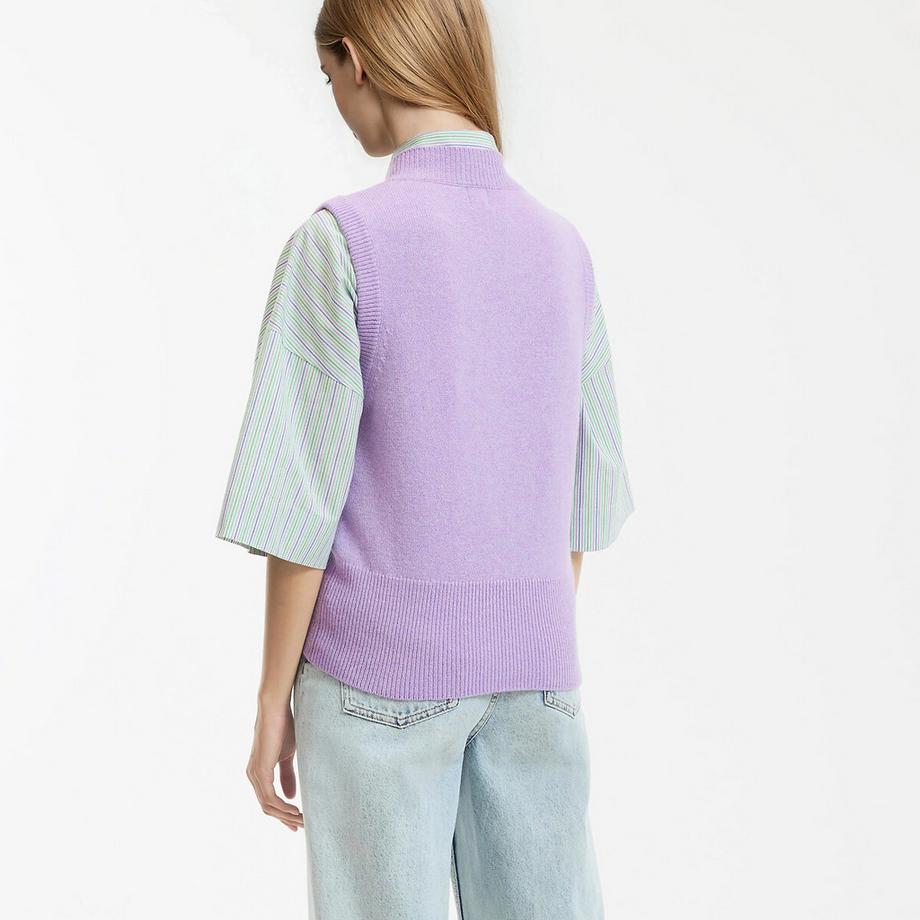 La Redoute Collections Ärmelloser V-Ausschnitt Pullover  