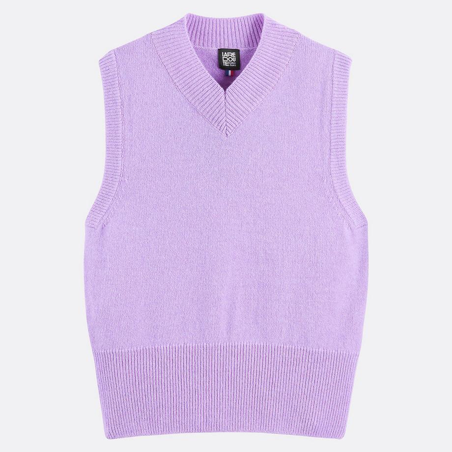 La Redoute Collections Ärmelloser V-Ausschnitt Pullover  