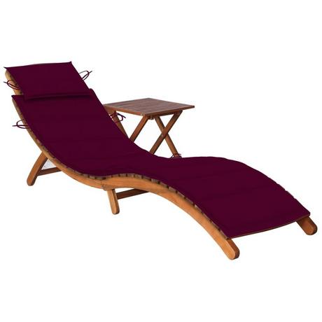 VidaXL Chaise longue avec table bois d'acacia  