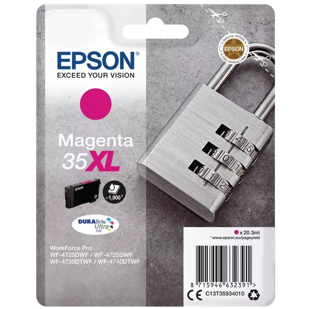 Epson – Tintenpatrone XL magenta T359340 WF-4720/4725DWF 1900 Seiten, Magenta, One Size