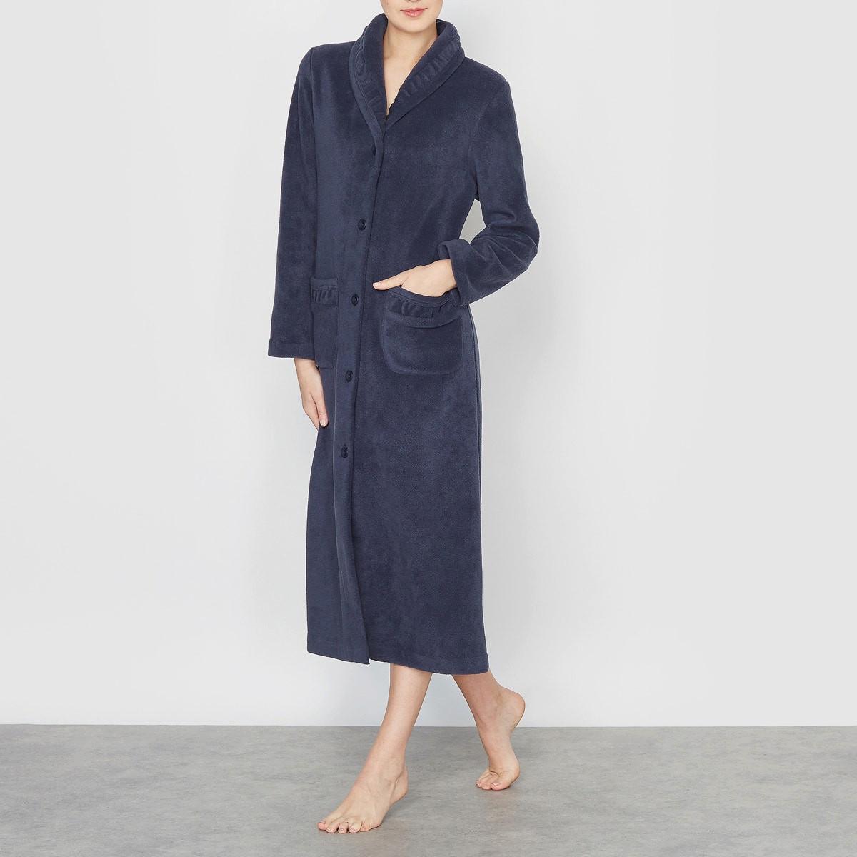 Image of Morgenmantel Aus Fleece Damen Blau 46