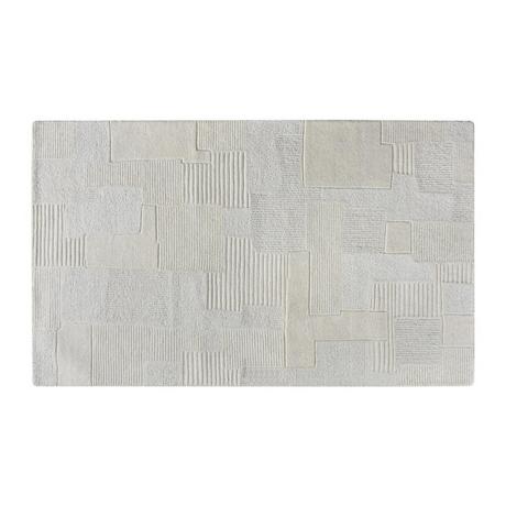 Vente-unique  Tappeto con rilievi 160 x 230 cm 100% Lana di artigianato 1800 g/m2 Avorio - AURORA 