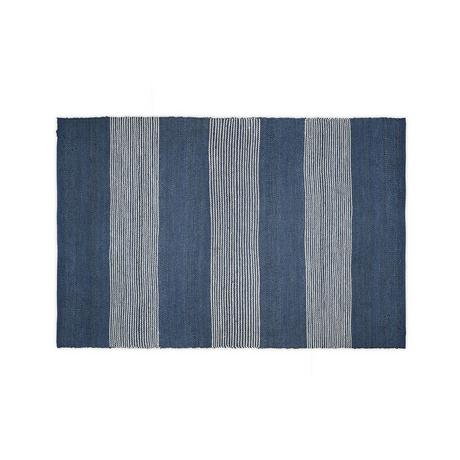 OZAIA Tappeto 2 in Juta tessuto a mano Blu marine e Bianco KOCHI  