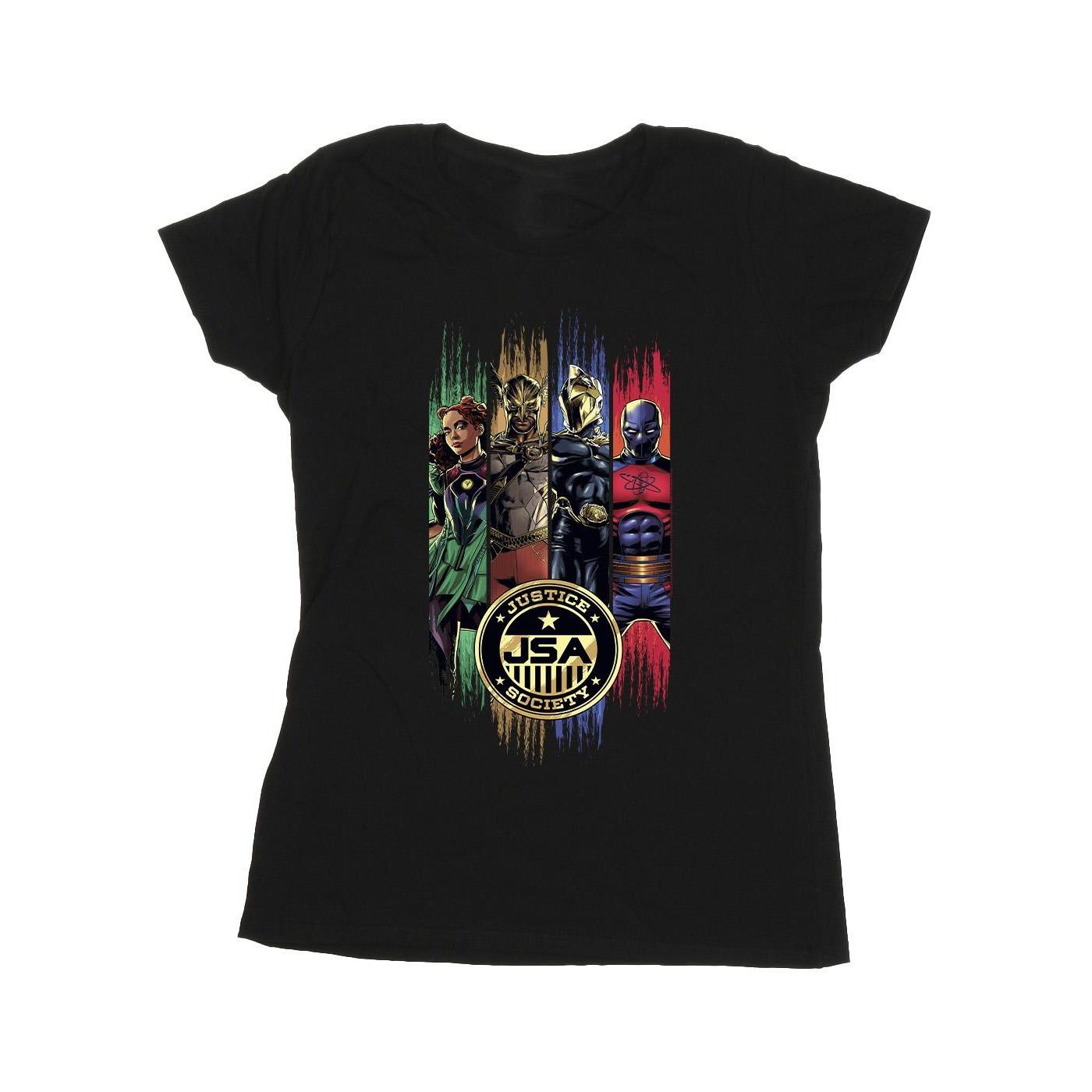 Image of Black Adam Jsa Gold Badge Tshirt Damen Schwarz S