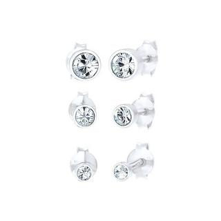 Elli  Ohrringe 3Er Set Stecker Kristalle 