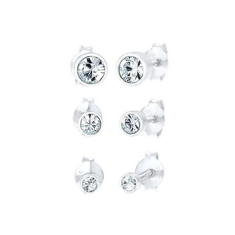 Elli  Ohrringe 3Er Set Stecker Kristalle 