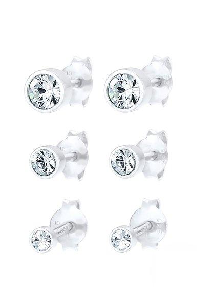 Elli  Ohrringe 3Er Set Stecker Kristalle 