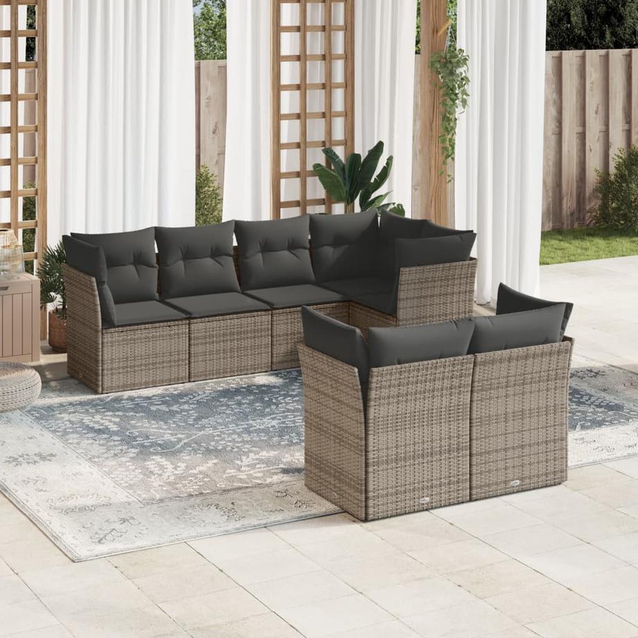 VidaXL Ensemble de canapés de jardin rotin synthétique  