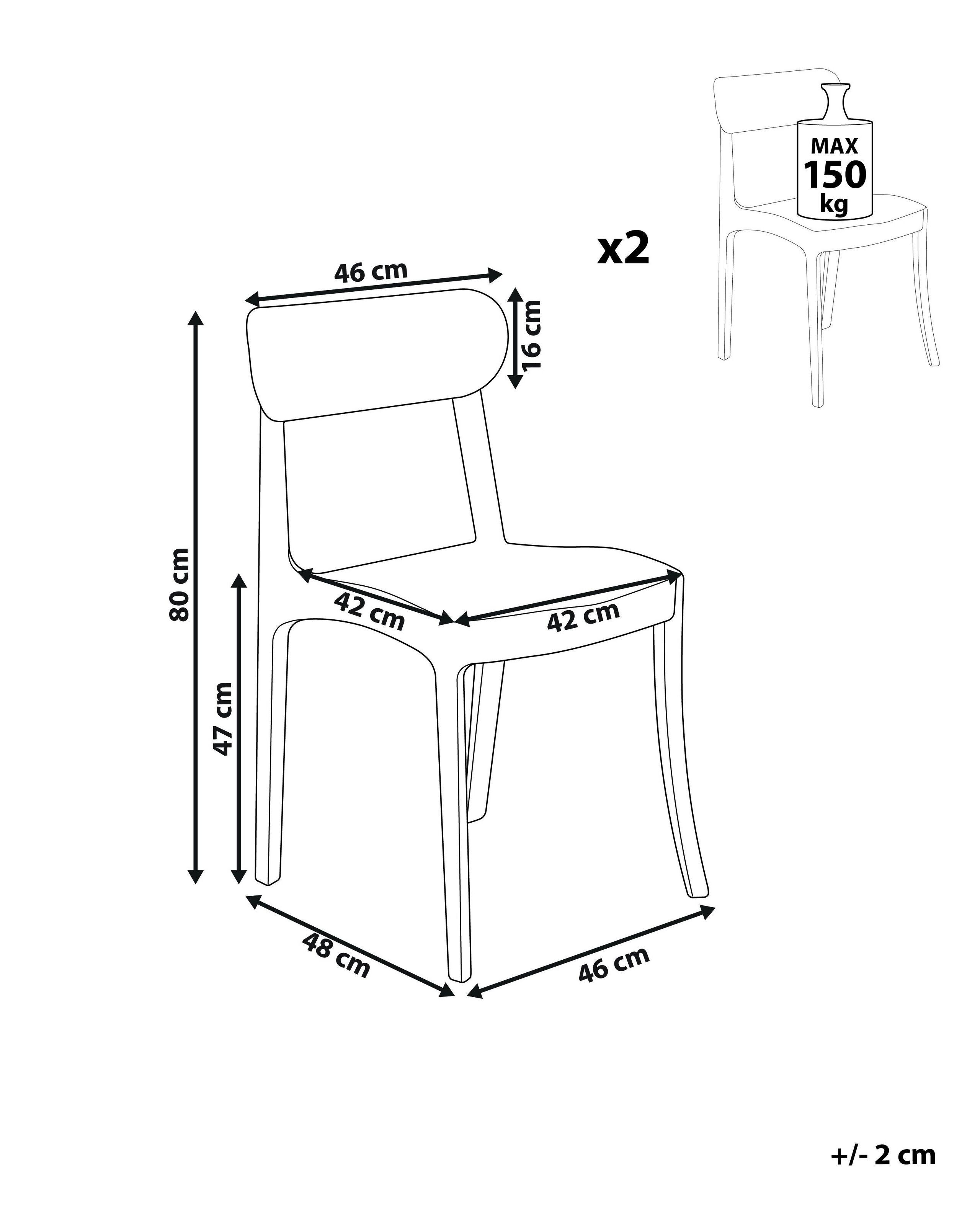 Beliani Esszimmerstuhl 2er Set aus Polycarbonat Modern COVINGTON  