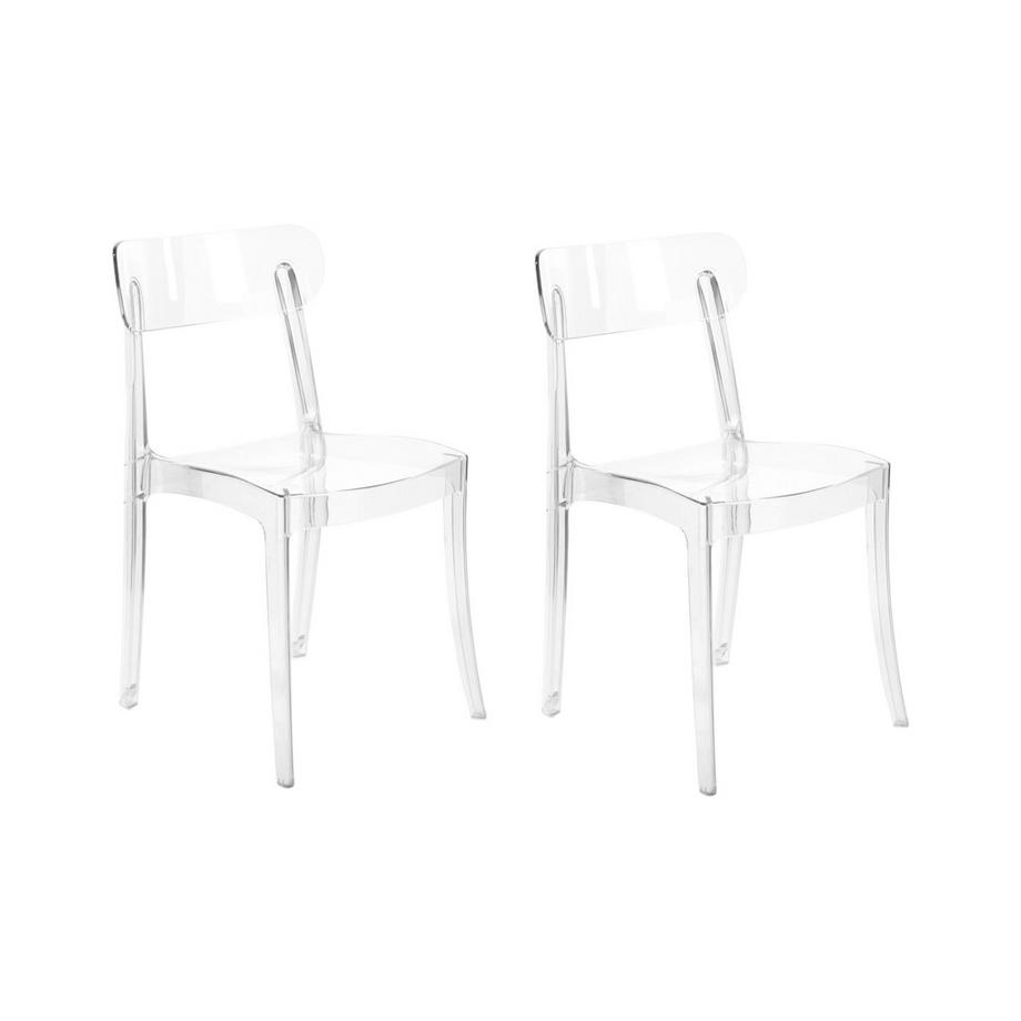 Lot de 2 chaises de salle à manger en Polycarbonate Moderne COVINGTON