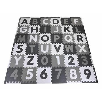 Puzzlematte Alphabet & Zahlen Grau/Weiss (36Teile)