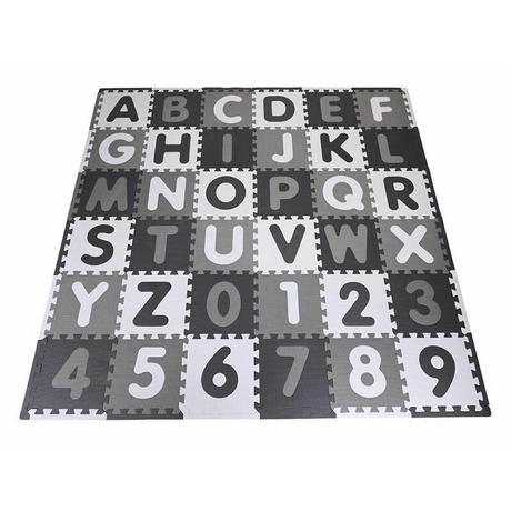 Knorrtoys  Puzzlematte Alphabet & Zahlen Grau/Weiss (36Teile) 
