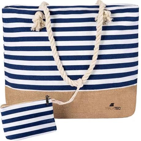 Malatec Gestreifte Strand Picknicktasche  