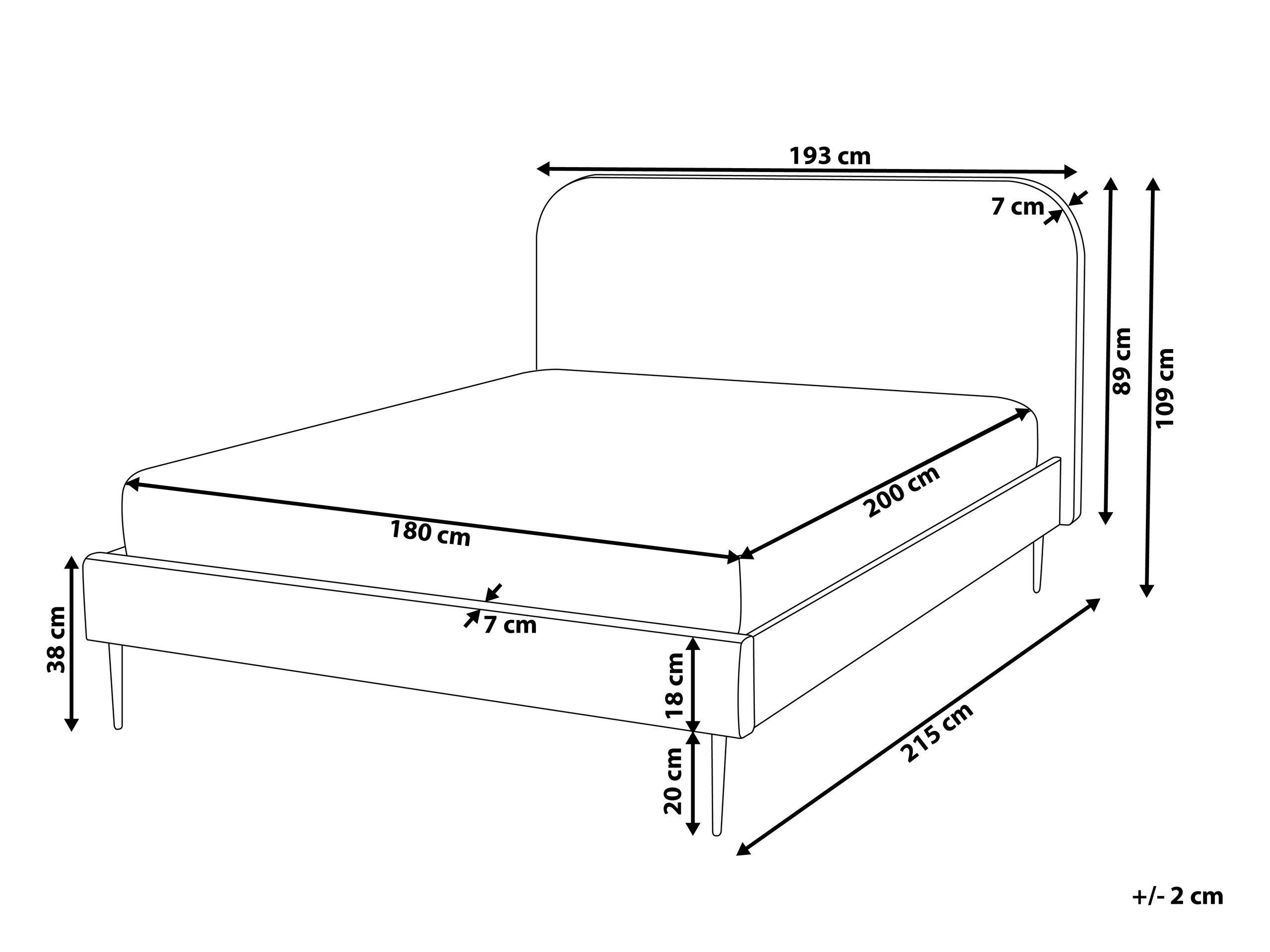 Beliani Letto con rete a doghe en Velluto Glamour FLAYAT  