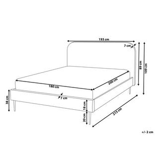 Beliani Letto con rete a doghe en Velluto Glamour FLAYAT  