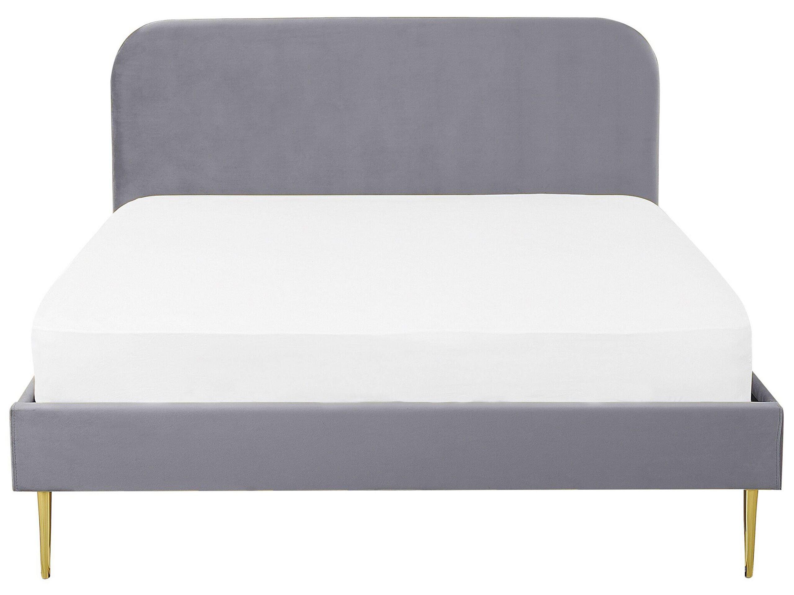 Beliani Letto con rete a doghe en Velluto Glamour FLAYAT  